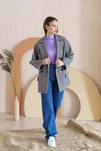 картинка Женское демисезонное пальто 22М17 магазин Одежда+ являющийся официальным дистрибьютором в России 