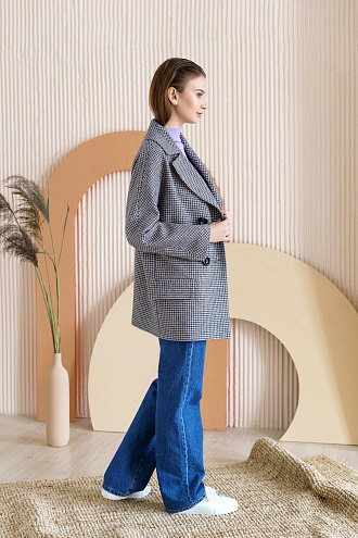картинка Женское демисезонное пальто 22М17 магазин Одежда+ являющийся официальным дистрибьютором в России 