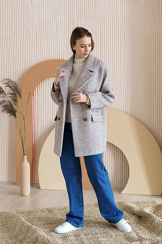 картинка Женское демисезонное пальто 51–1 магазин Одежда+ являющийся официальным дистрибьютором в России 