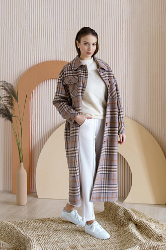 картинка Женское демисезонное пальто 22М11 магазин Одежда+ являющийся официальным дистрибьютором в России 
