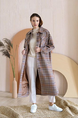 картинка Женское демисезонное пальто 22М11 магазин Одежда+ являющийся официальным дистрибьютором в России 